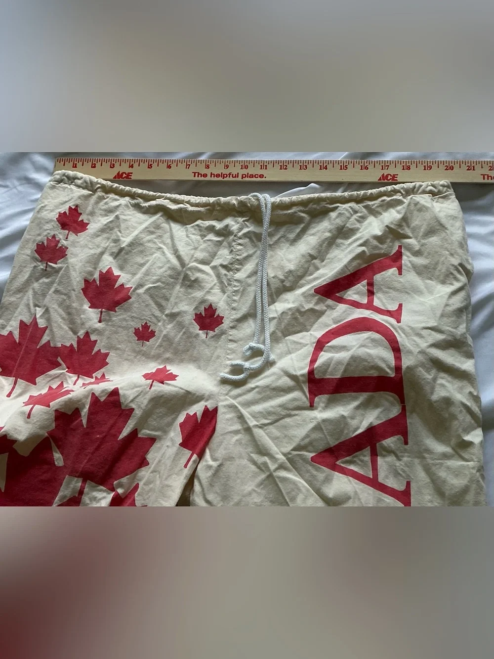 Vintage Sweet Sacks Linebacker Canada Cloth Shorts 1990s Drawstring Potato Sack